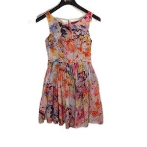 Betsey Johnson Tie Dye Swing Dress Size 2 Lined Flare
